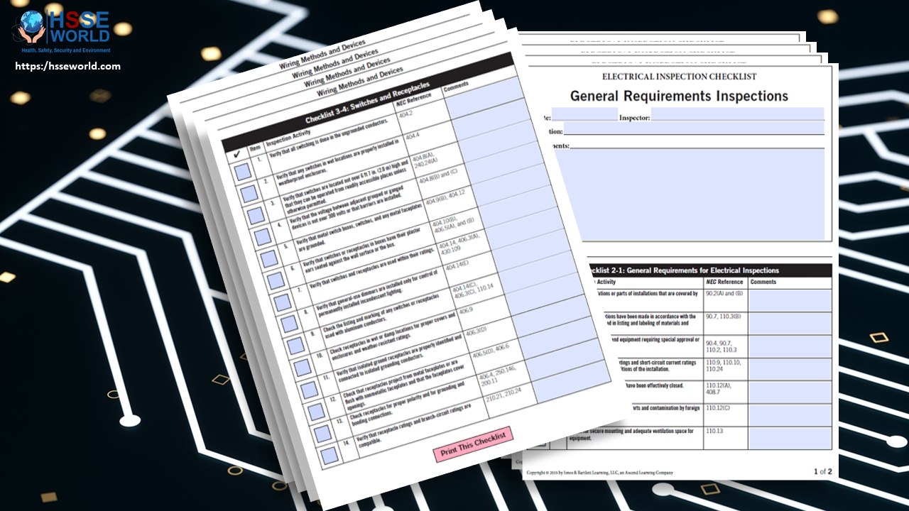 Electrical Inspection Checklists