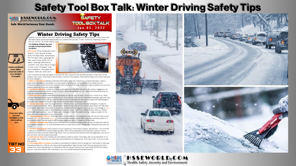 Tool Box Talk: Winter Driving Safety Tips