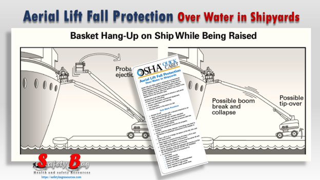 OSHA Quick Cards: Aerial Lift Fall Protection over water in shipyards